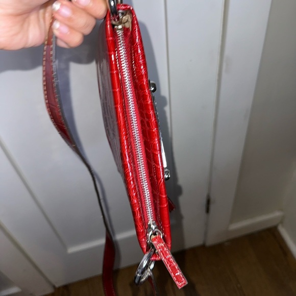 Guess Red Crocodile Embossed Crossbody Bag - Picture 14 of 15